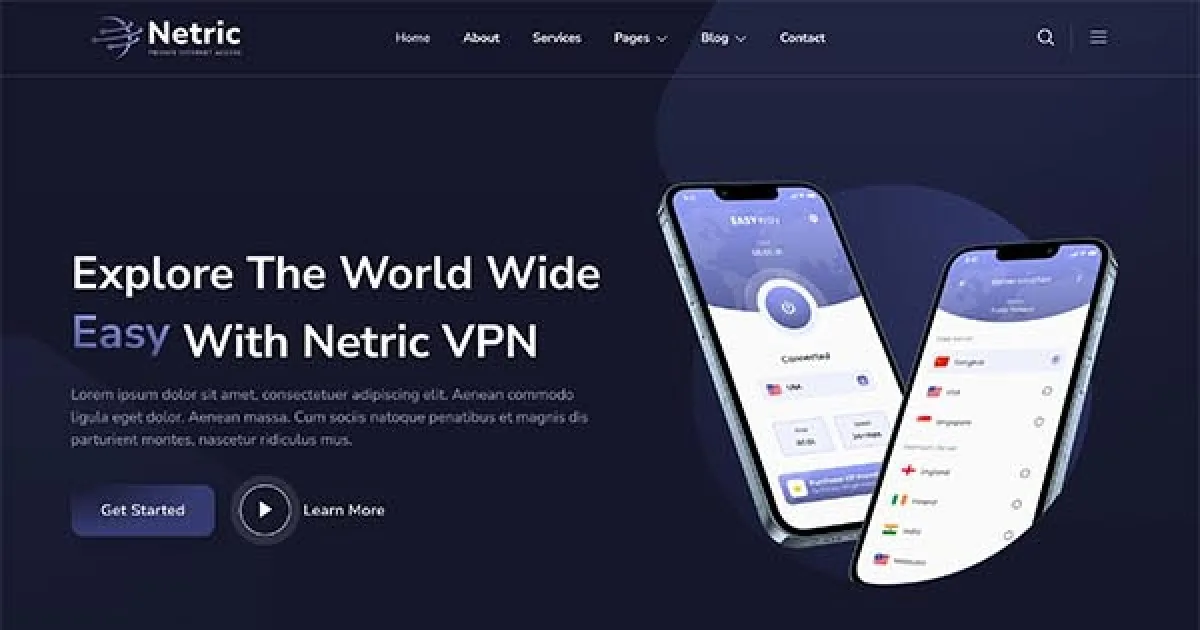 Netric – Proxy & VPN Services Elementor Template Kit