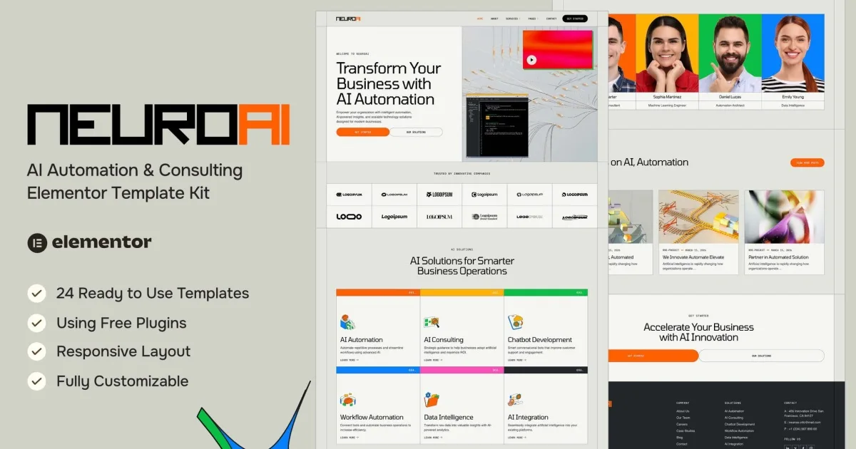 NeuroAI – AI Automation & Consulting Elementor Template Kit