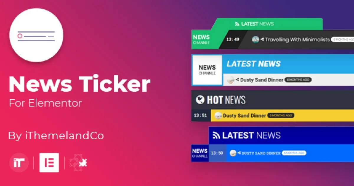 News Ticker Plugin For Elementor - Official Release Preview