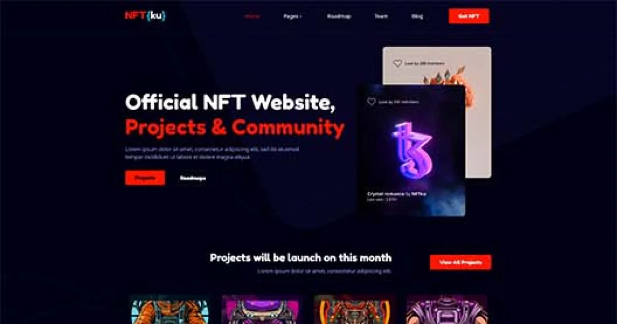 NFTku – NFT Project Elementor Template Kit