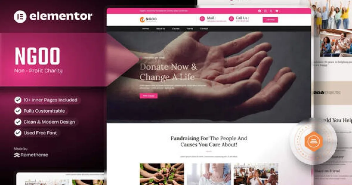 NGOO – Non-profit Charity Elementor Template Kit