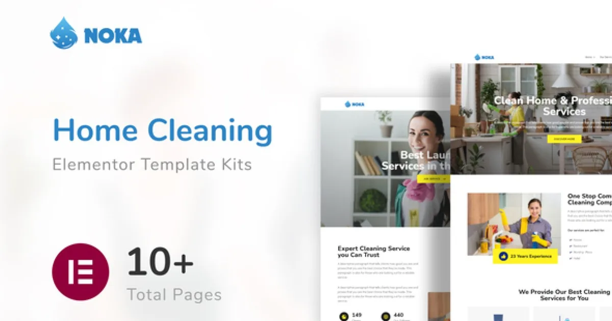 Noka – Cleaning Services Company Elementor Template Kit