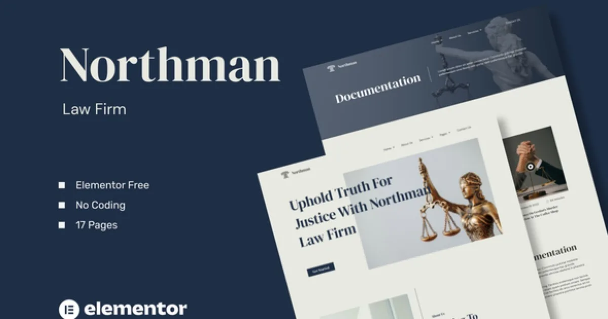 Northman – Law Firm Elementor Template Kit - Official Release Preview