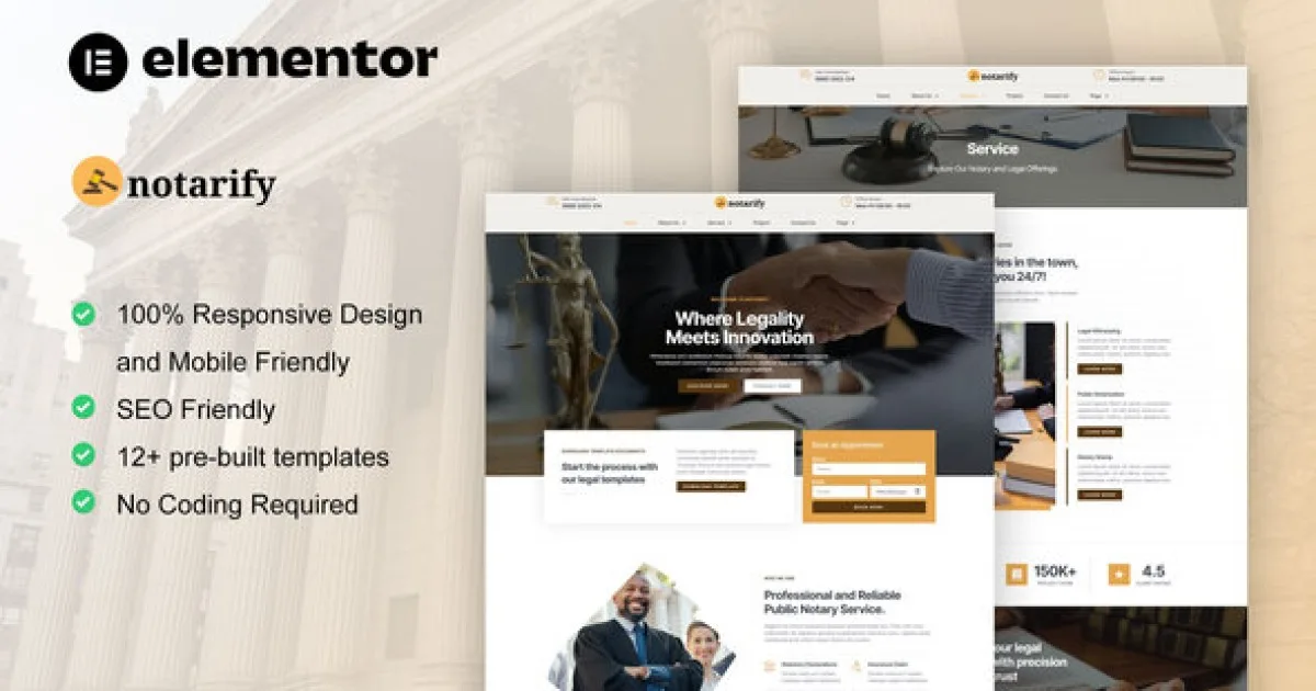 Notarify – Notary Public & Legal Services Elementor Template Kit