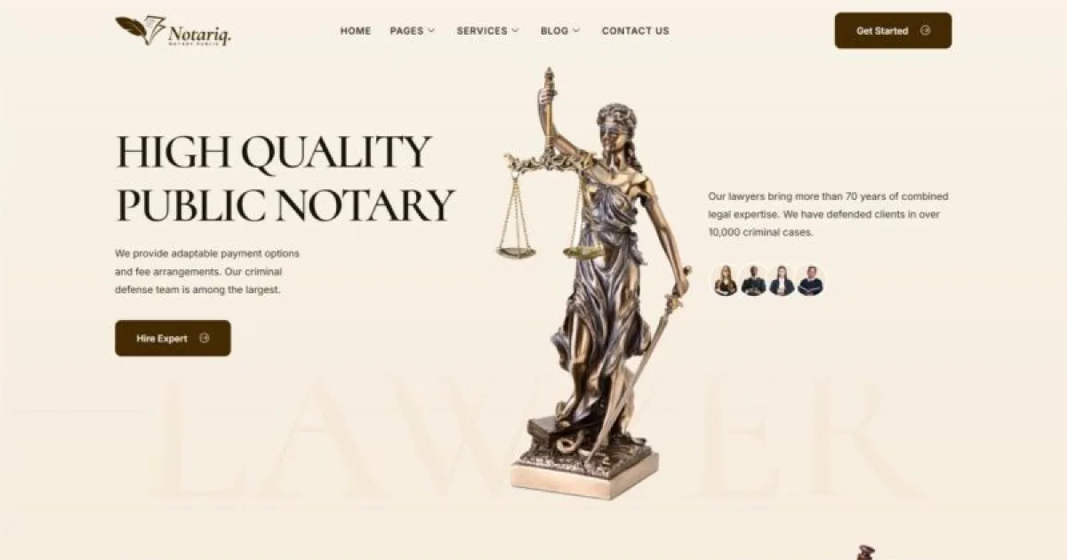 Notariq – Notary Public & Legal Services Elementor Template Kit