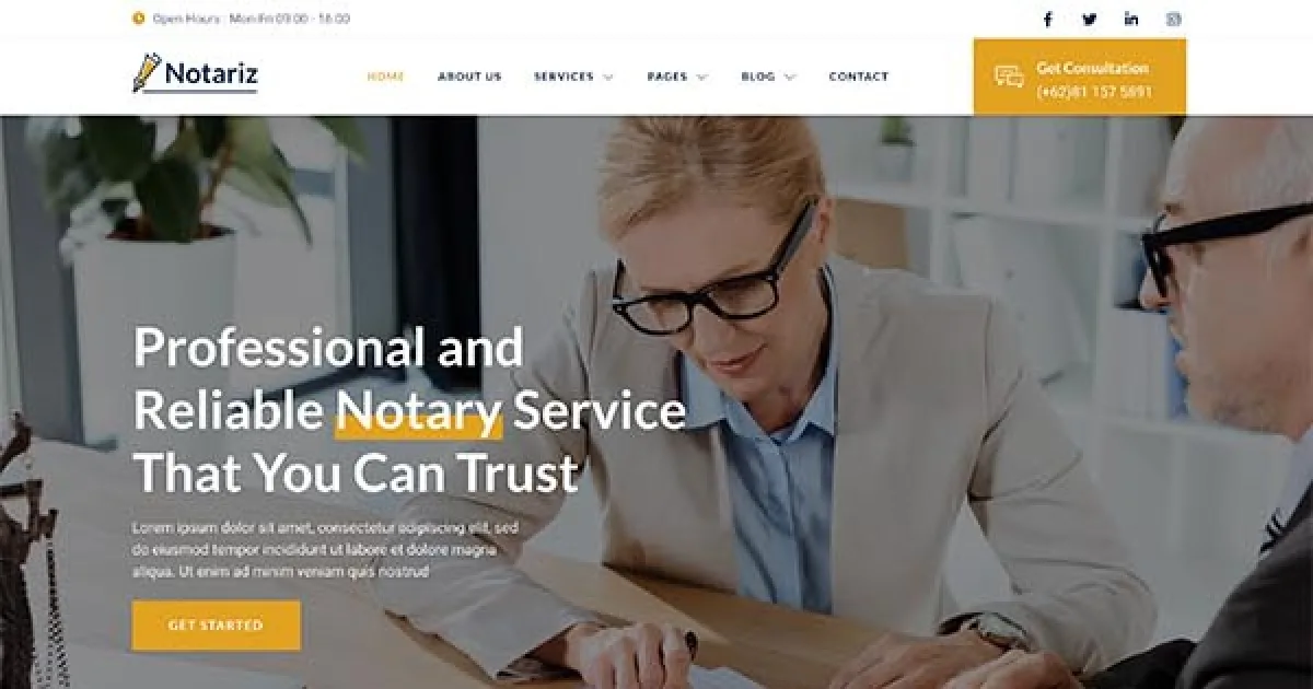 Notariz – Notary Public & Legal Services Elementor Template Kit