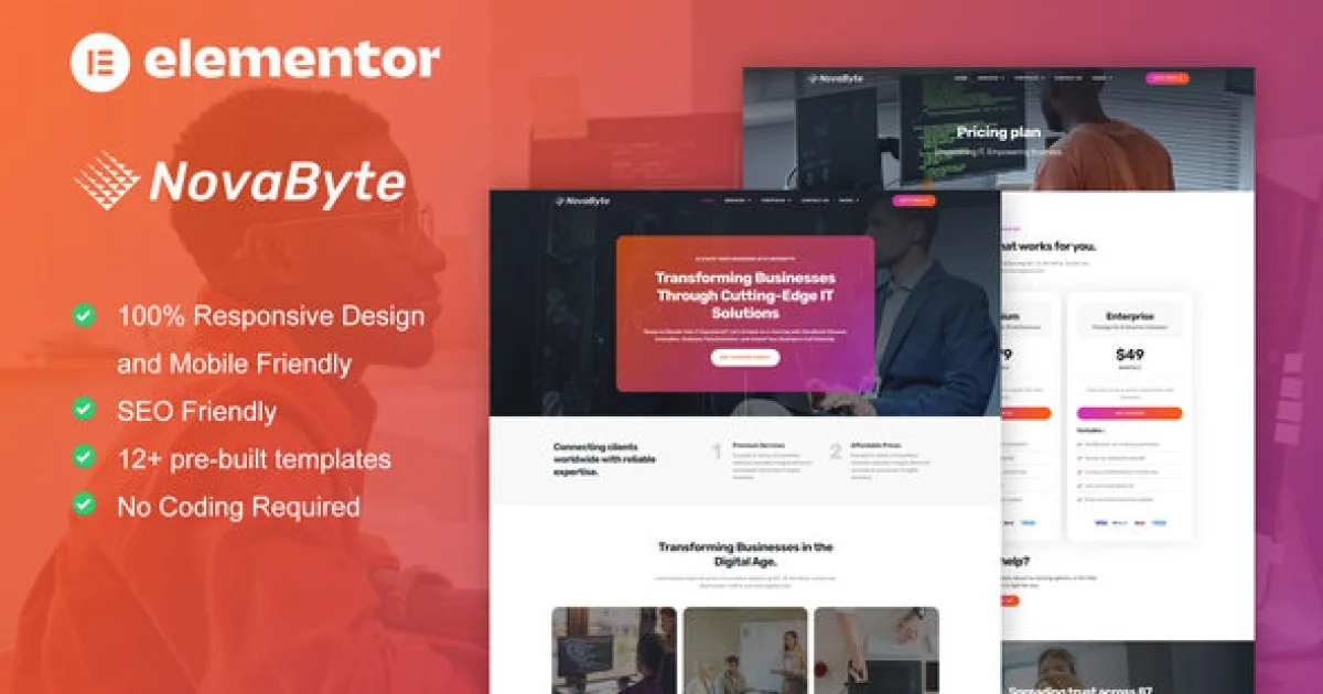 Novabyte – IT Solutions & Services Company Elementor Pro Template Kit