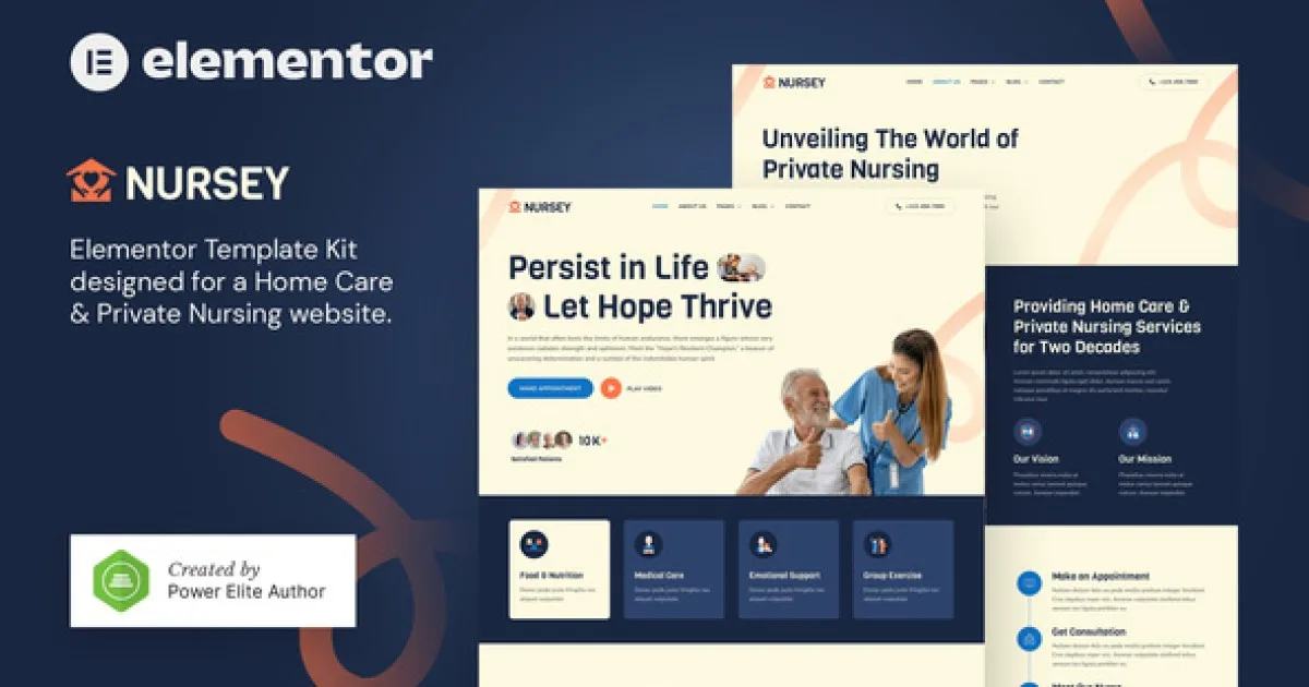Nursey – Home Care Agency & Private Nursing Elementor Template Kit