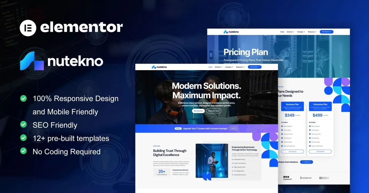 Nutekno – IT Services Company Elementor Pro Template Kit