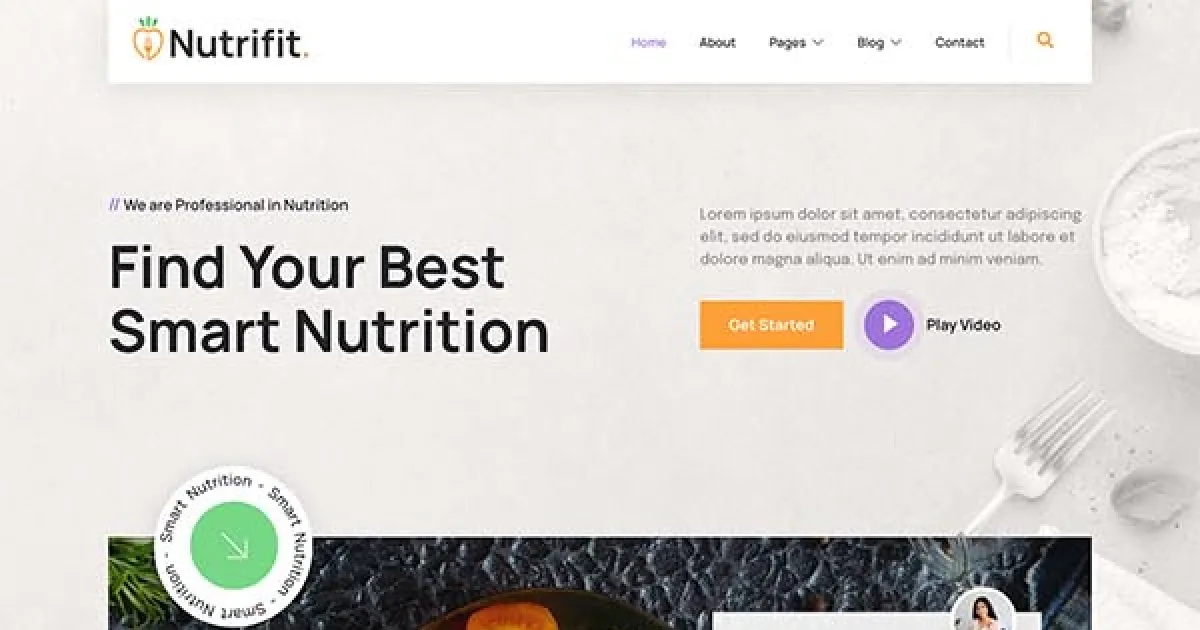 Nutrifit – Healthy Food & Nutrition Coach Elementor Template Kit