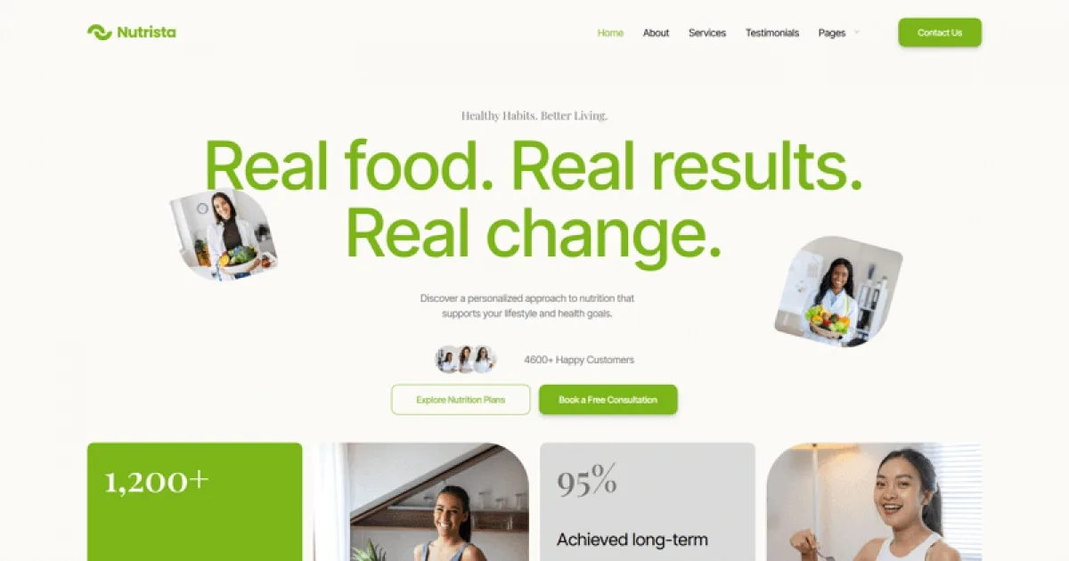 Nutrista – Nutritionist & Dietitian Elementor Template Kit
