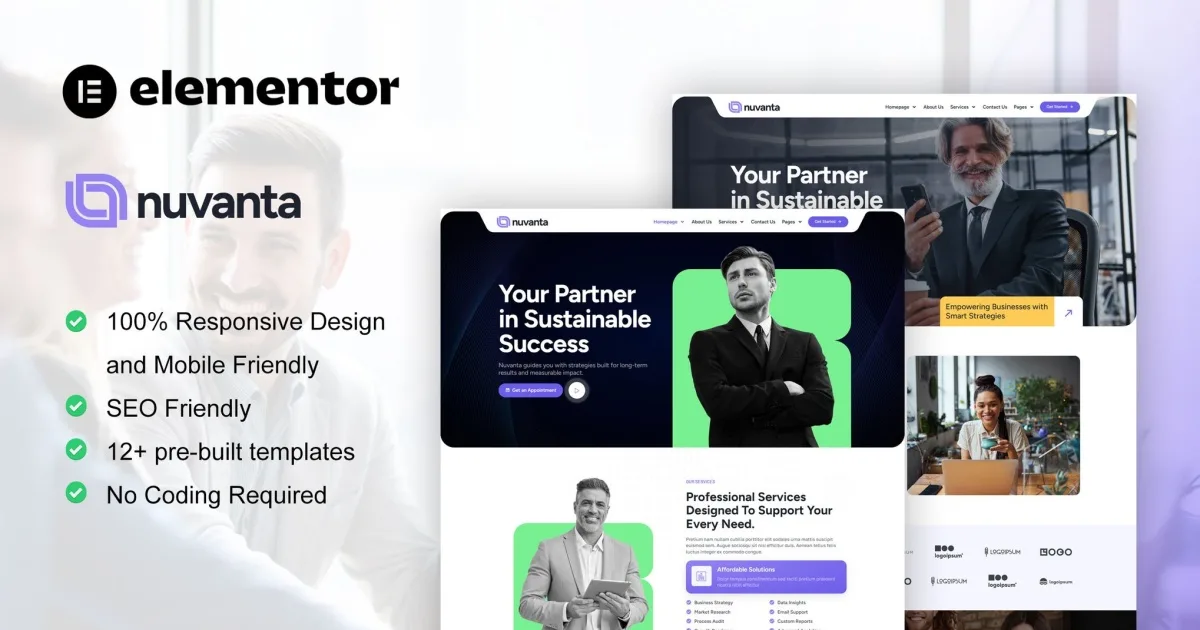 Nuvanta – Business Coach & Consulting Elementor Pro Template Kit