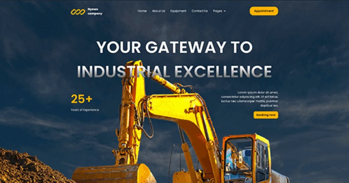 Nyewo – Construction Equipment Rentals Elementor Template Kit