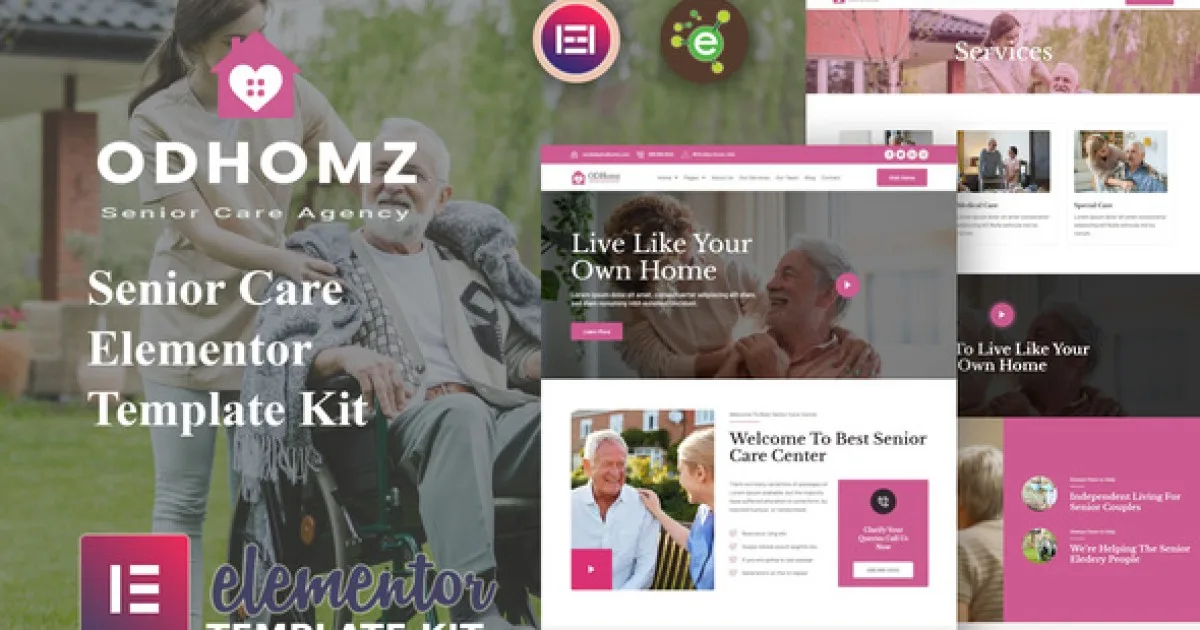 Odhomz – Senior Care Elementor Template Kit