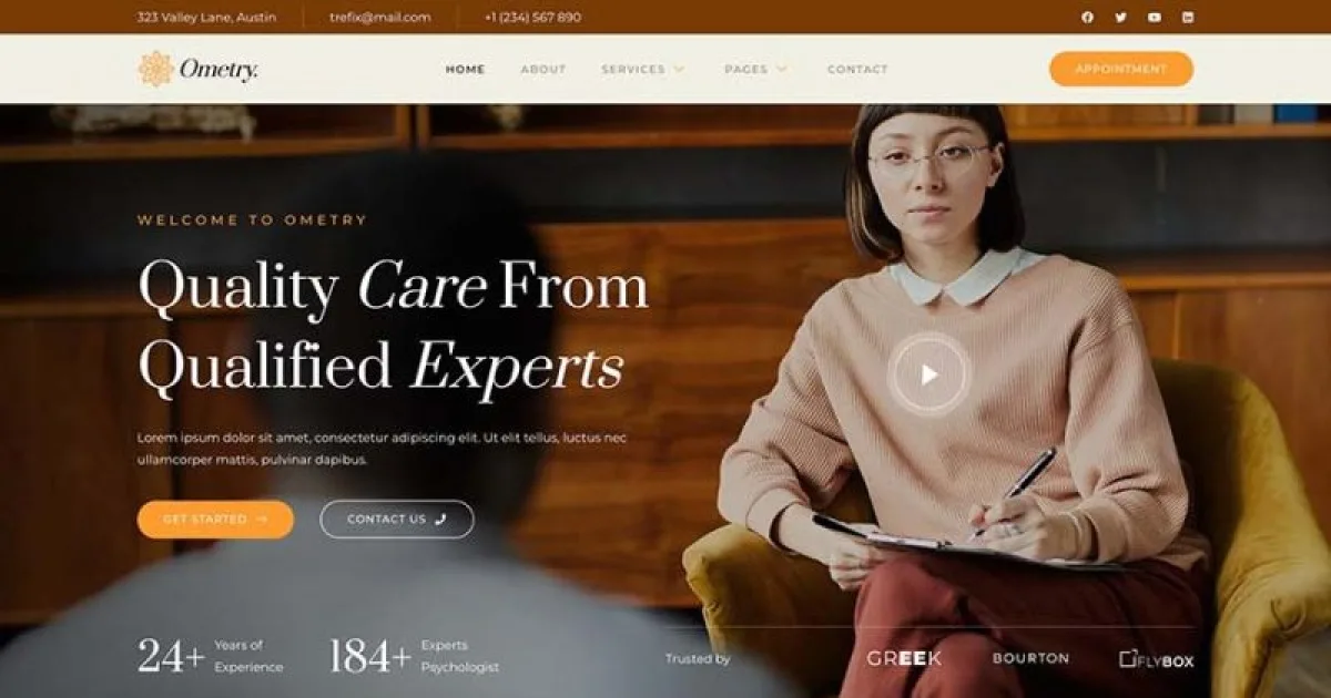 Ometry – Psychology Therapy & Counseling Elementor Template Kit