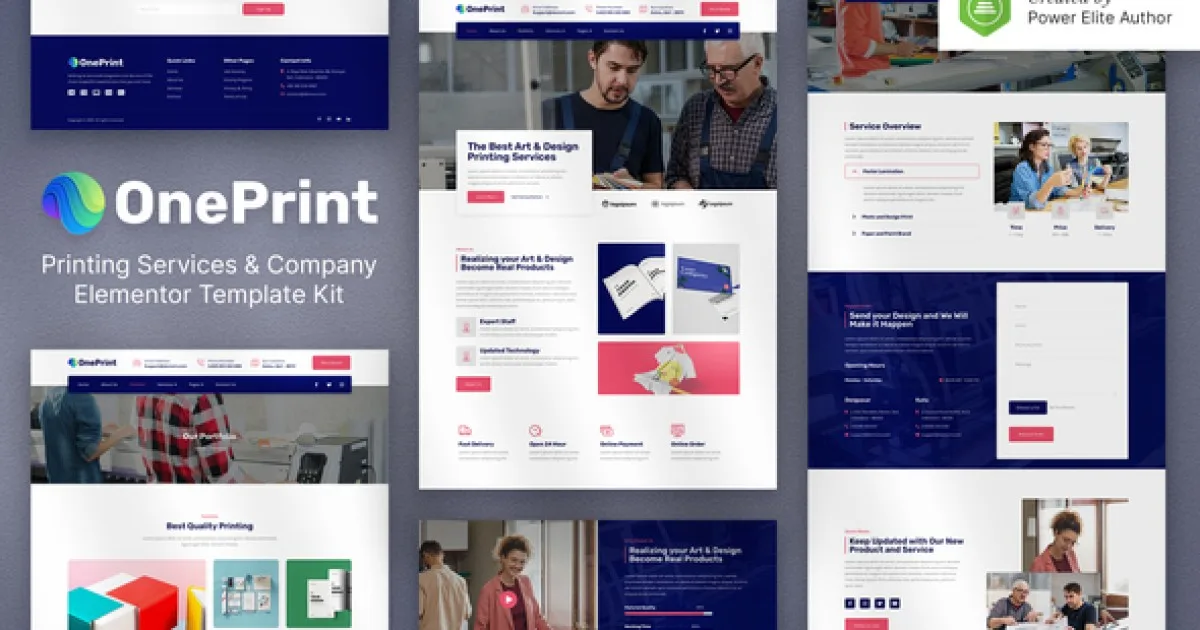OnePrint – Printing Services Company Elementor Template Kit - Official Release Preview