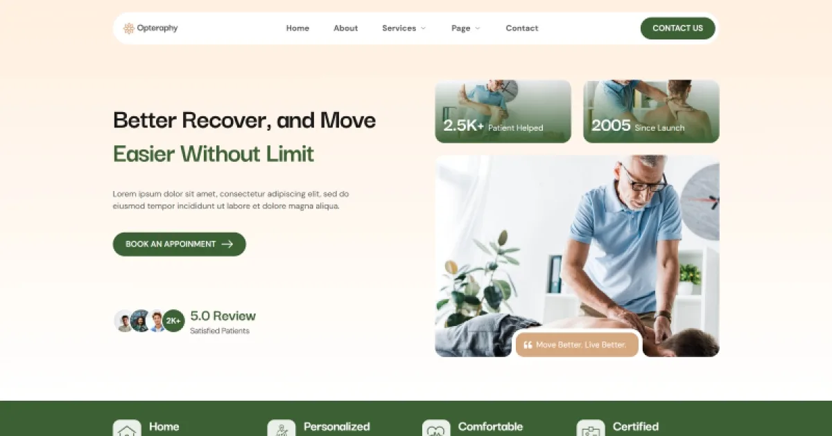 Opteraphy – Chiropractic & Physiotherapy Elementor Template Kit