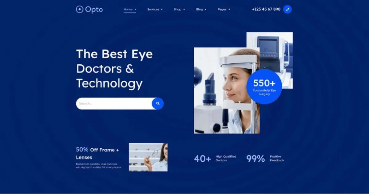 Opto – Eye Care Center Elementor Pro Template Kit