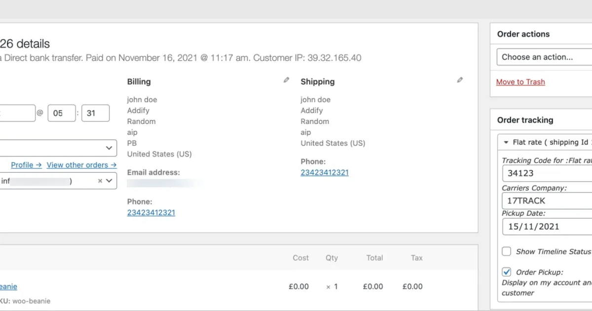 Order Tracking for WooCommerce