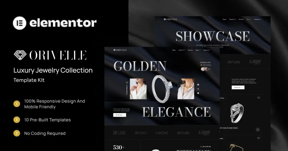 Orivelle – Luxury Jewelry Collection Elementor Template Kit