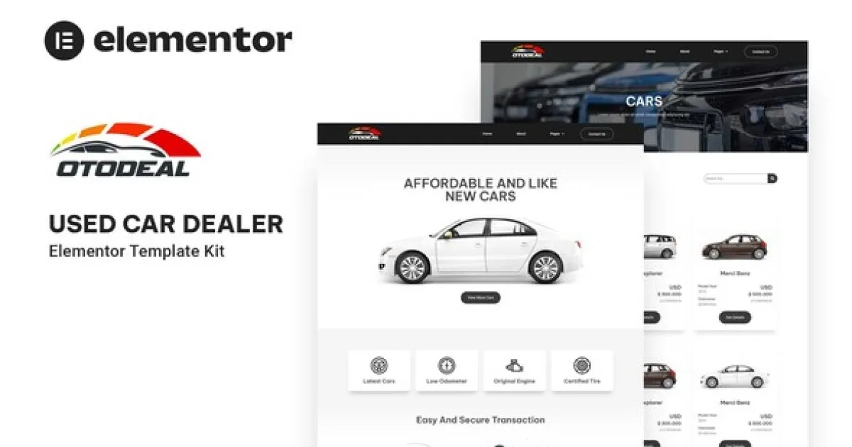 Otodeal – Used Car Dealer Elementor Template Kit