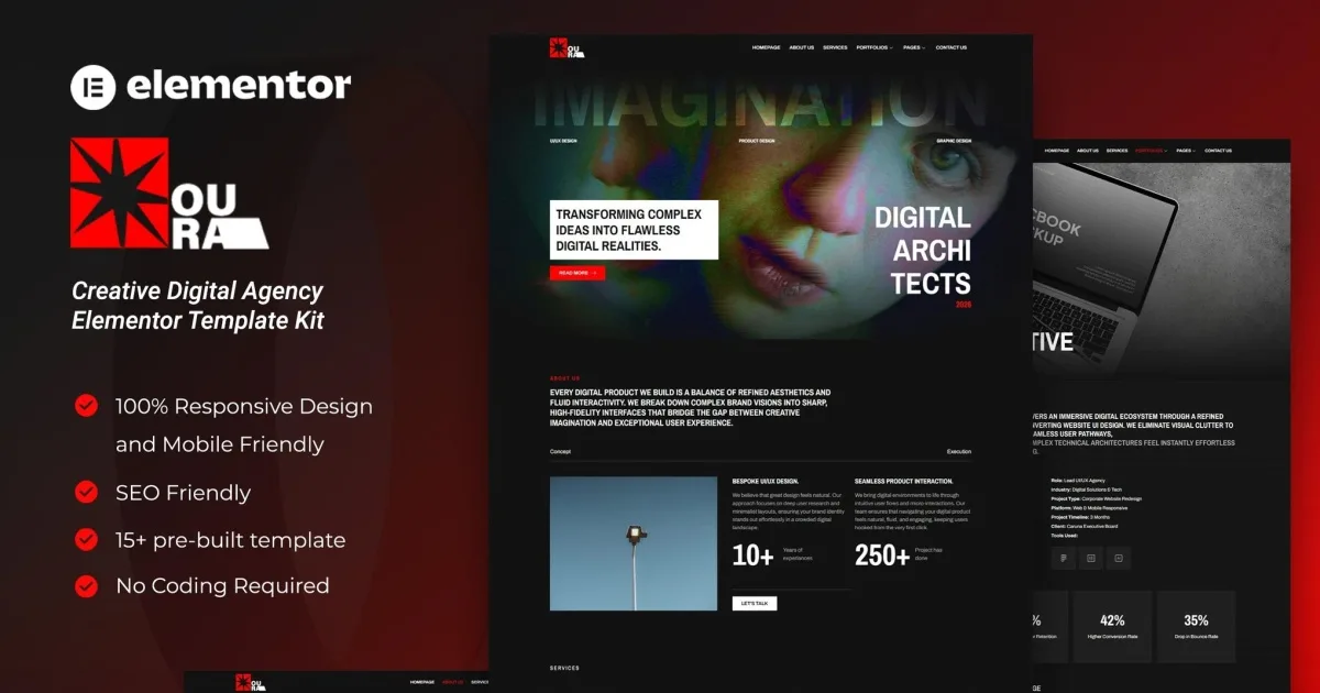 Oura – Creative Digital Agency Elementor Template Kit