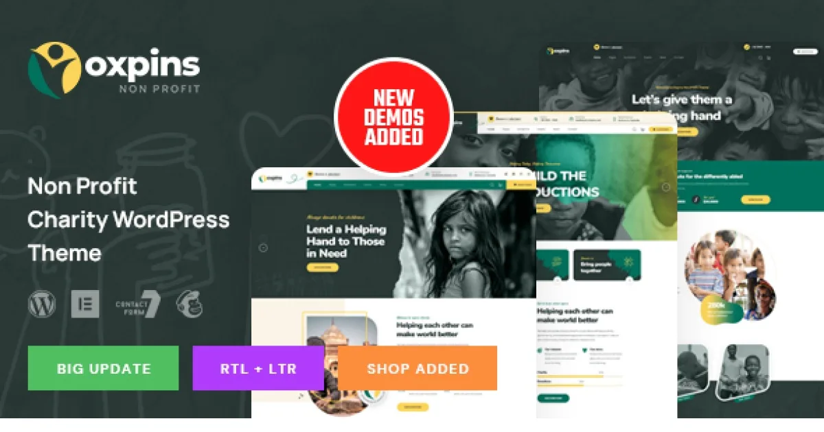 Oxpins – Non Profit Charity WordPress Theme