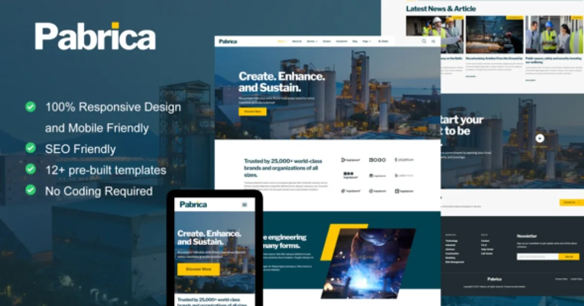 Pabrica – Engineering & Industrial Service Elementor Template Kit - Official Release Preview