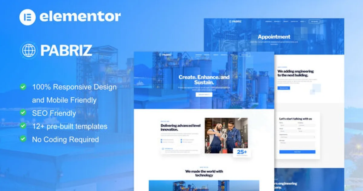 Pabriz – Engineering & Industrial Service Elementor Template Kit