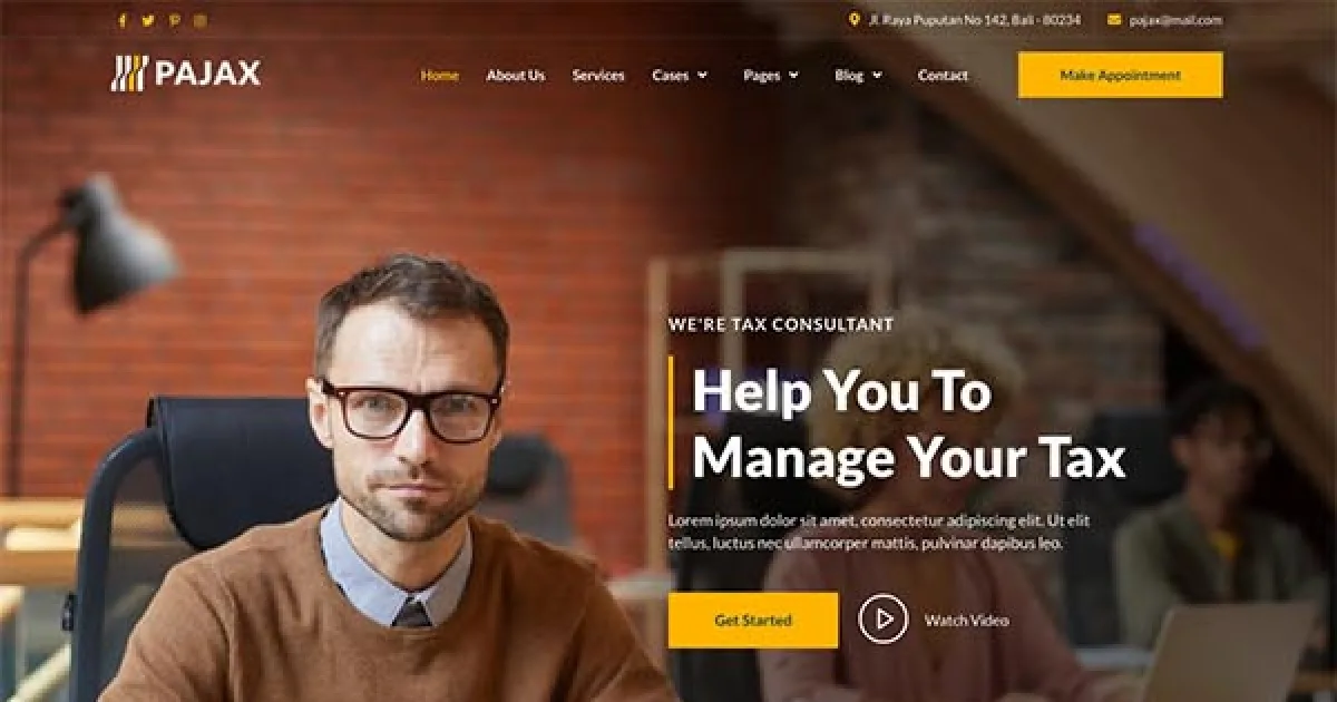 Pajax – Tax Advisor & Financial Consulting Elementor Template Kit