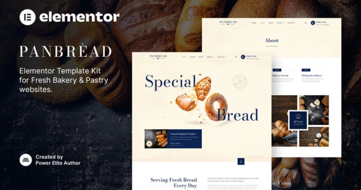 Panbread – Fresh Bakery & Pastry Elementor Template Kit