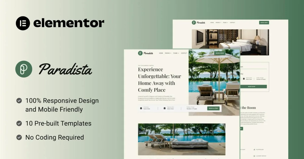 Paradista – Luxurious Accommodation Elementor Template Kit