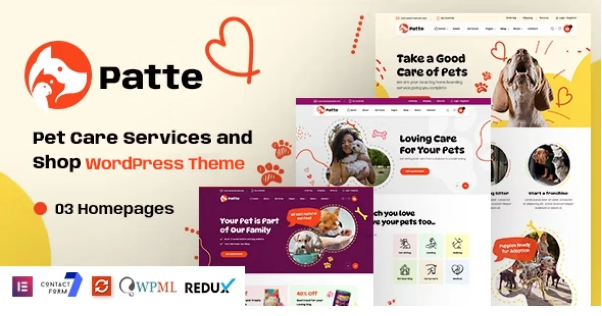 Patte – Pet Care & Pet Shop WordPress Theme 