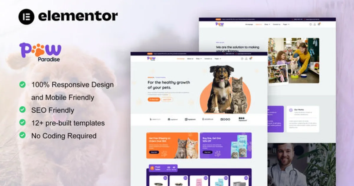 PawParadise – WooCommerce Pet Shop Elementor Template Kit