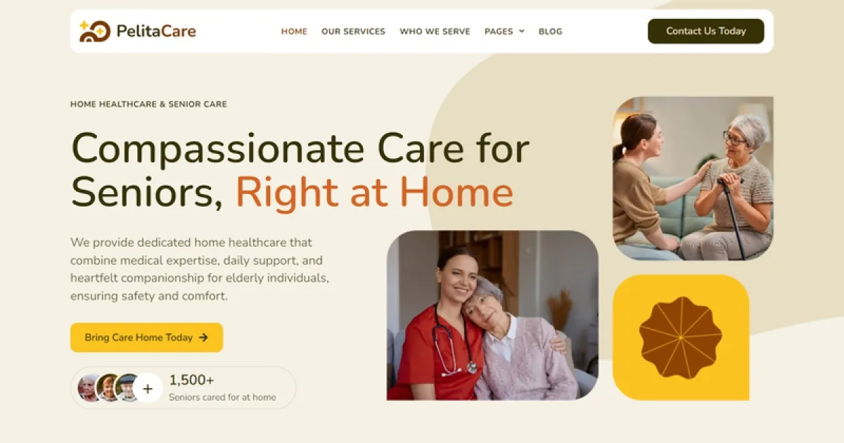 PelitaCare – Home Healthcare & Senior Care Elementor Pro Template Kit