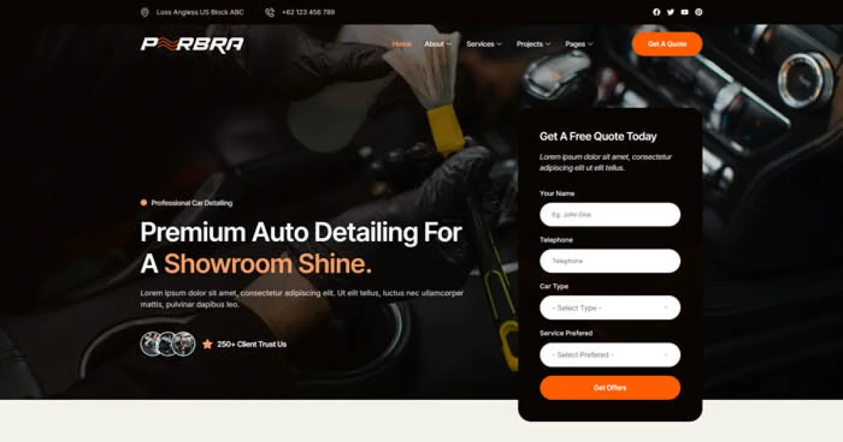 Perbra – Car Auto Care & Detailing Elementor Template Kit