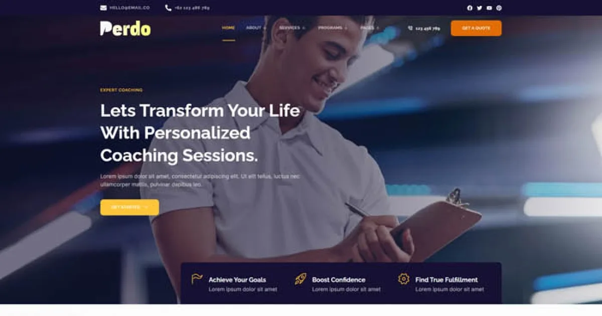 Perdo – Personal Development Coaching Elementor Template Kit