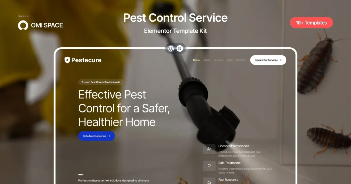 Pestecure – Pest Control Service Elementor Template Kit