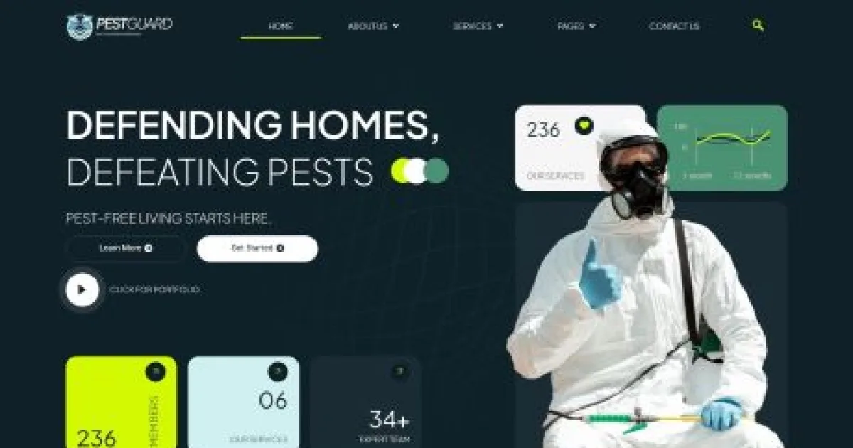 Pestguard – Pest Control Service Elementor Template Kit