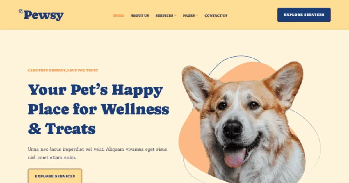 Pewsy – Pet Service & Store Elementor Template Kit