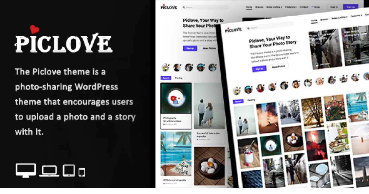 Piclove – Blog & Photos Download WordPress Theme