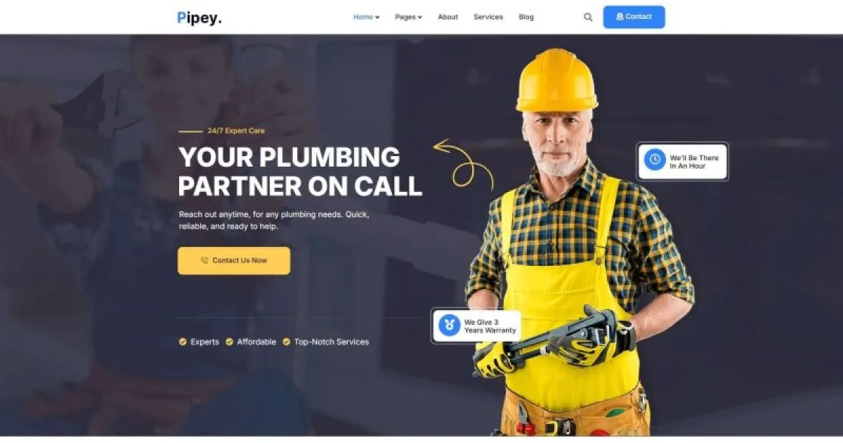 Pipey – Plumber Services Elementor Template Kit