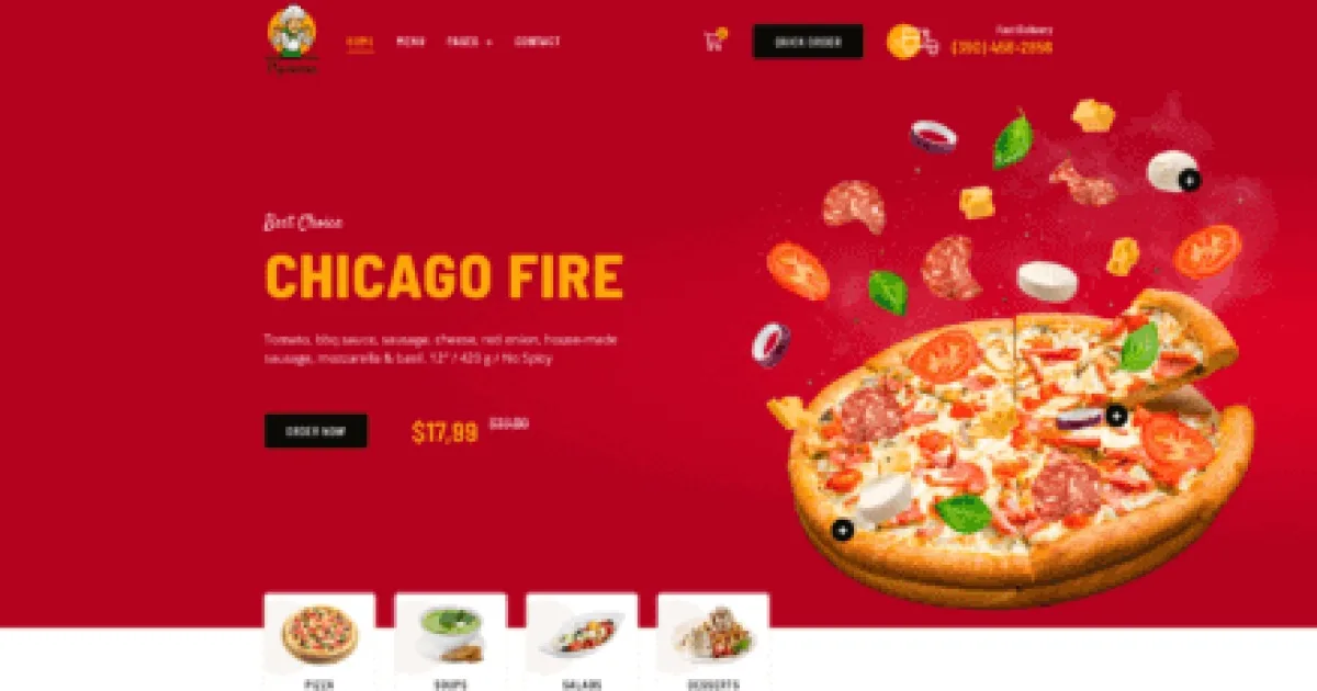 Pipirima — Pizza & Food Delivery Elementor Template Kit