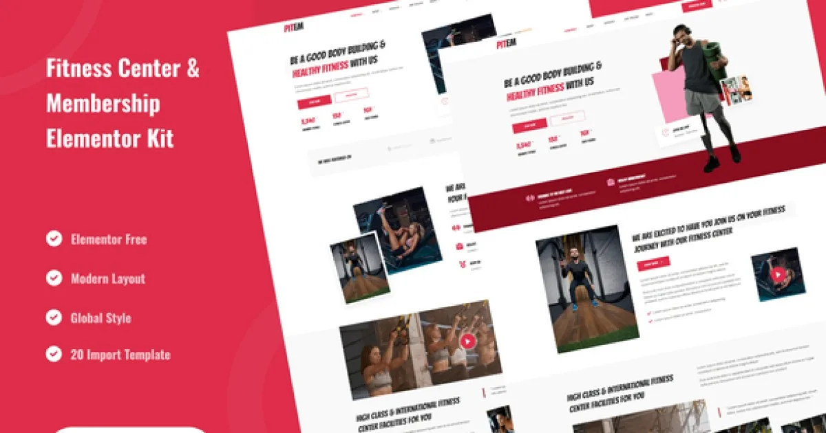 Pitem – Fitness Center & Membership Elementor Template Kit - Official Release Preview