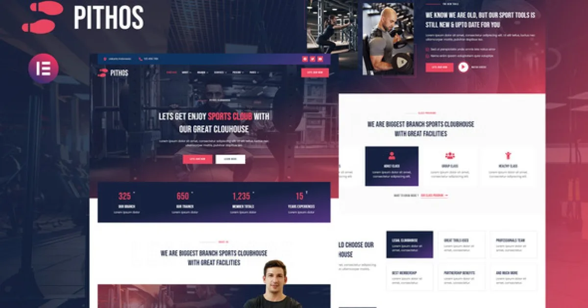 Pithos – Fitness Center & Cloubhouse Elementor Template Kit