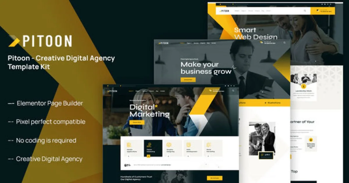 Pitoon – Creative Digital Agency Elementor Template Kit