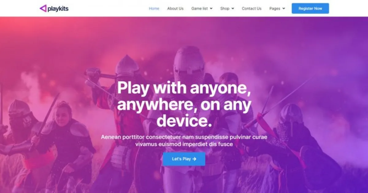 PlayKits – Video Game Publisher & Shop Elementor Template Kit