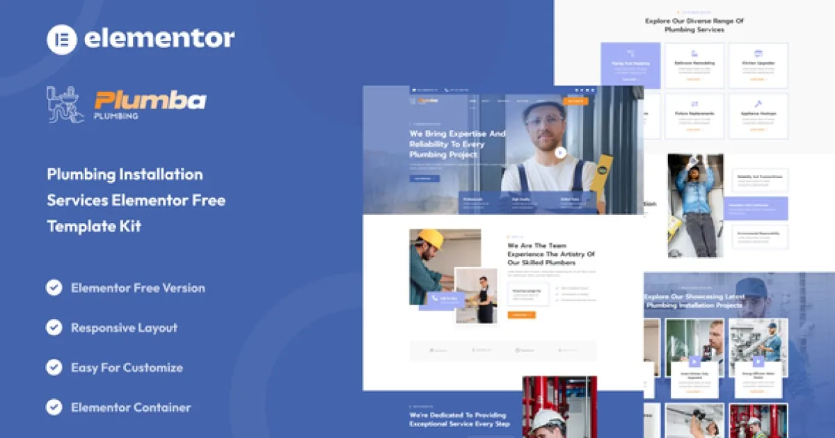 Plumba – Plumbing Installation Service Elementor Template Kit