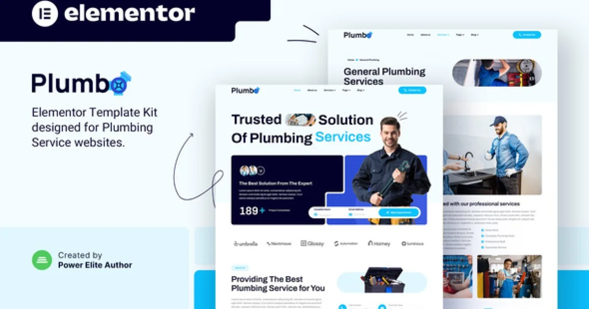 Plumbo – Plumbing Services Elementor Template Kit - Official Release Preview