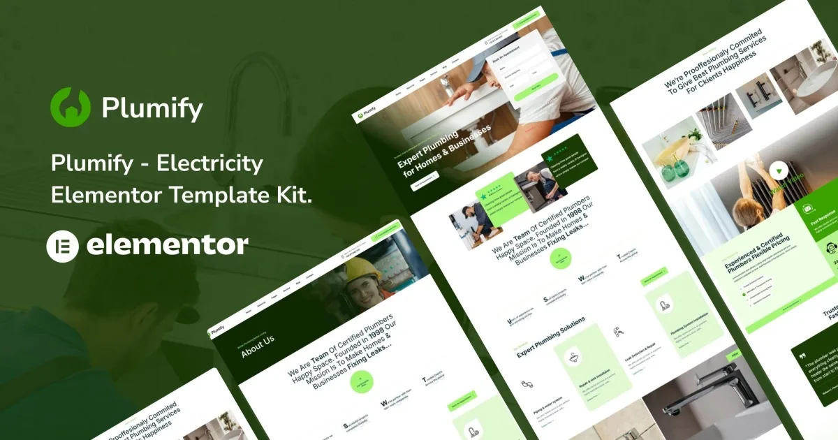 Plumify – Plumber Service Elementor Template Kit